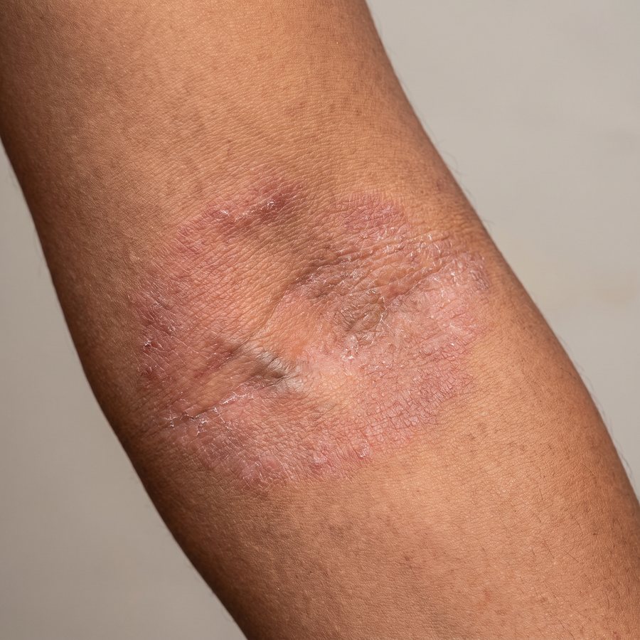 Eczema — AI-generated clinical illustration, not a photograph of a patient