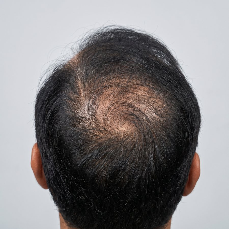 Hair loss — AI-generated clinical illustration, not a photograph of a patient