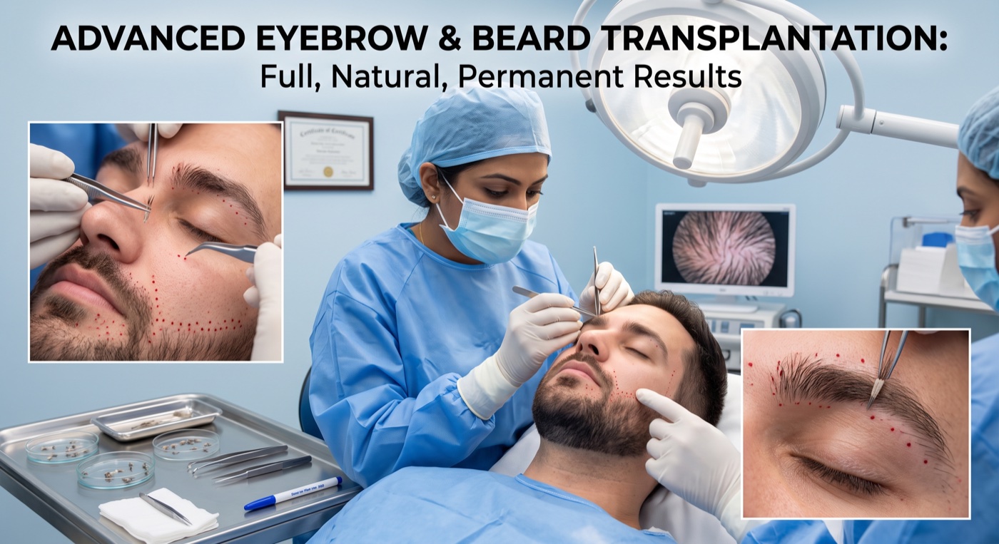 Beard & eyebrow transplant at Medicare Skin & Hair Clinic