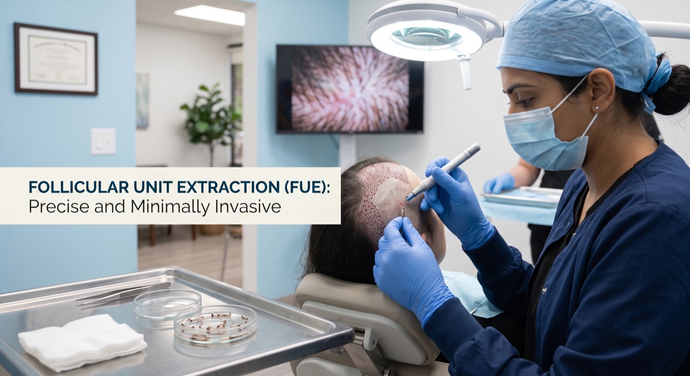 FUE — Follicular Unit Extraction hair transplant at Medicare Skin & Hair Clinic